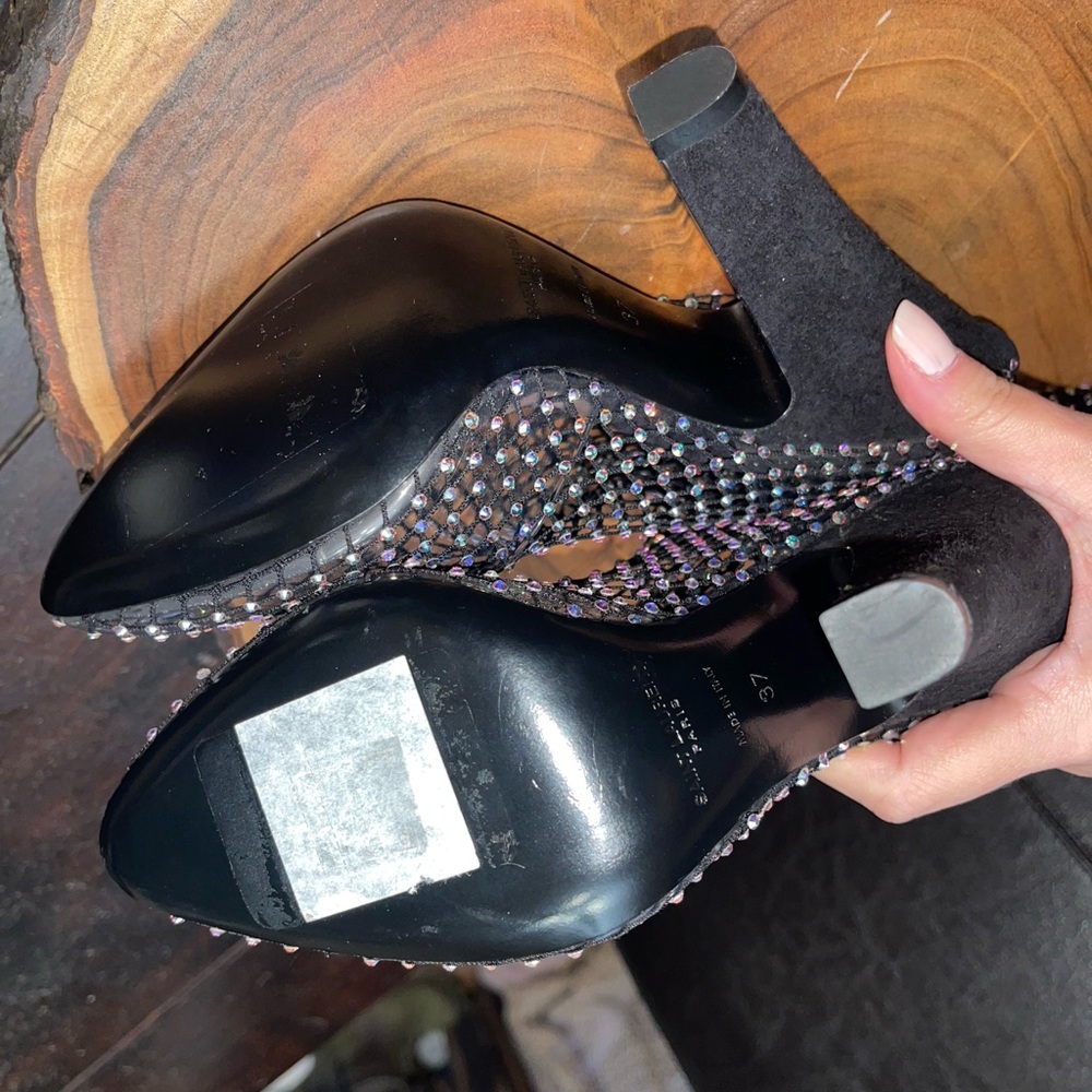 Saint Laurent Koller Rhinestone Mesh Boots - Picture 7 of 8